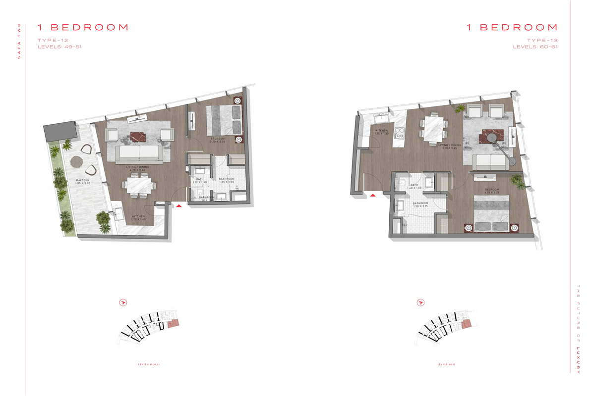 1 Bed Type 12 & 13